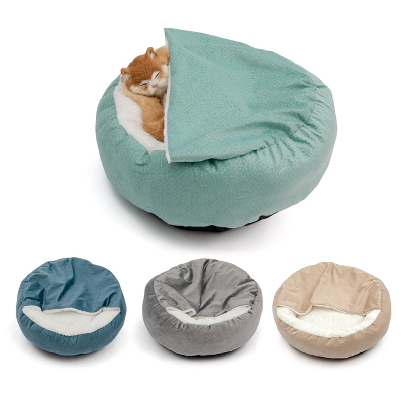 Cat Bed Four Seasons Creative Pet Nest Cat Mat Cover Blanket Integrated Shell Shape Soft And Comfortable Plush Cat Nest Pet Mat