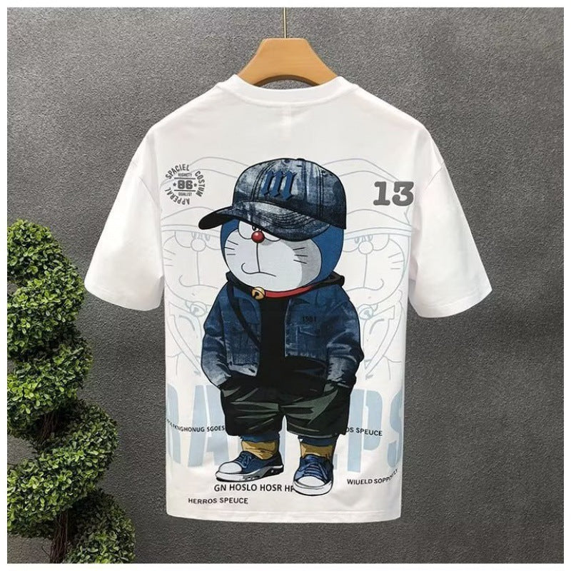 Youth Printed Men&#039;s Short Sleeve T-shirt Half Sleeve Summer Men&#039;s Handsome Fashion Brand Cartoon T-shirt Top Summer