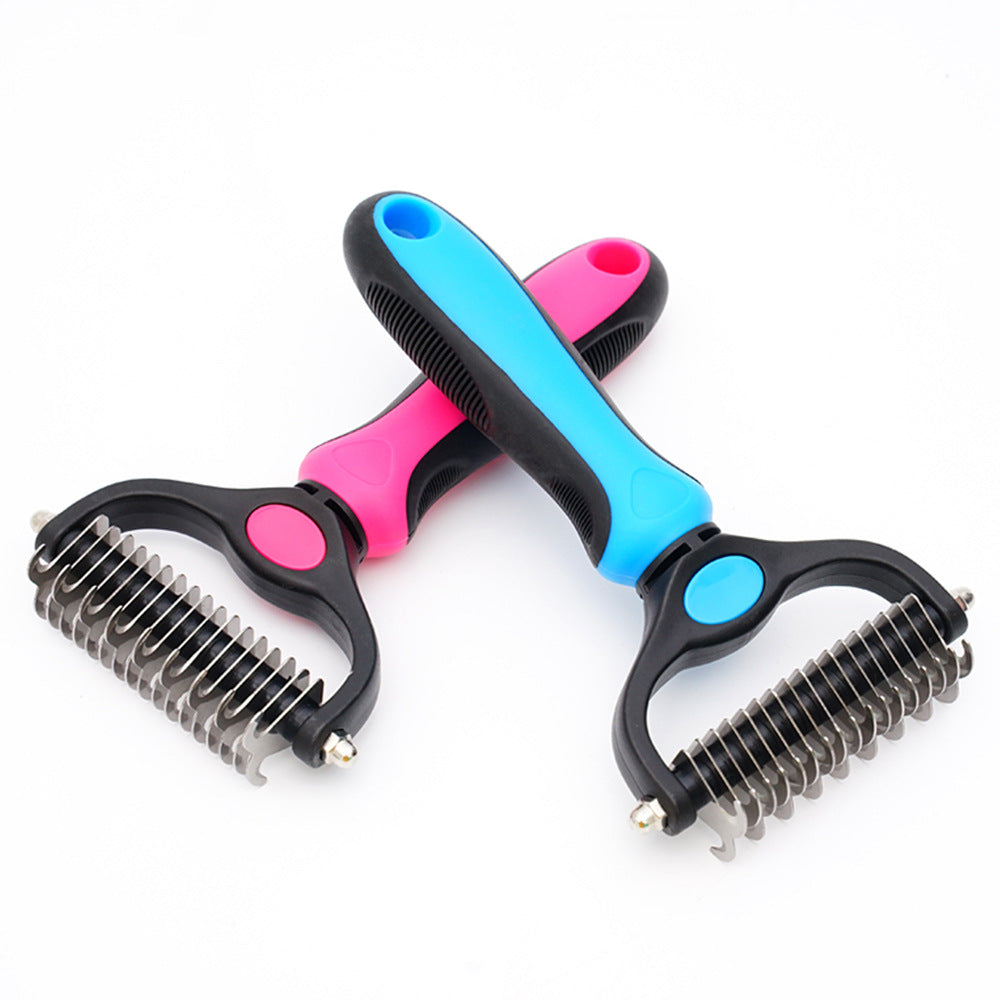 Amazon&#039;s Best-selling Pet Double-sided Knotting Comb Artifact Dog Cat Knotting Knife Rake Comb Grooming Comb Supplies