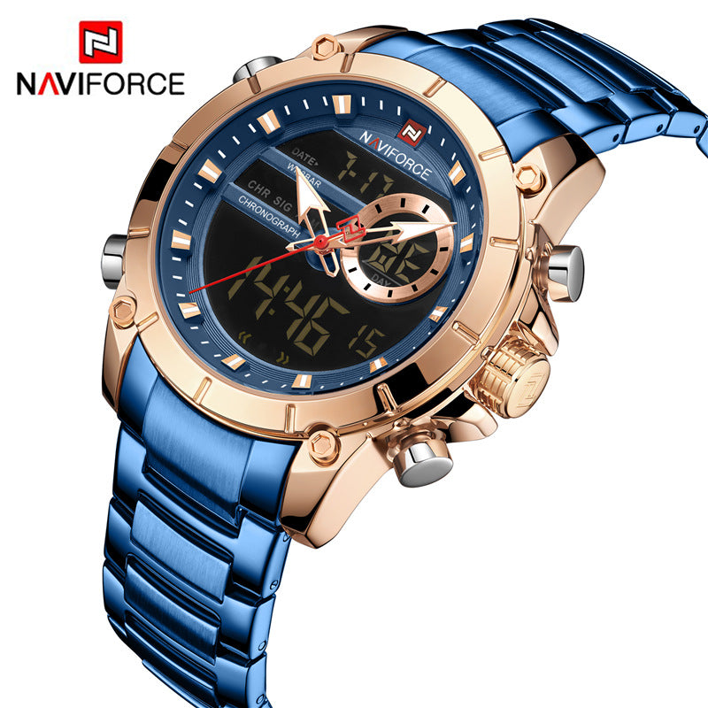 NAVIFORCE Lingxiang 9163 New Men&#039;s Watch Steel Band Date Business Casual Waterproof Pointer Quartz Watch