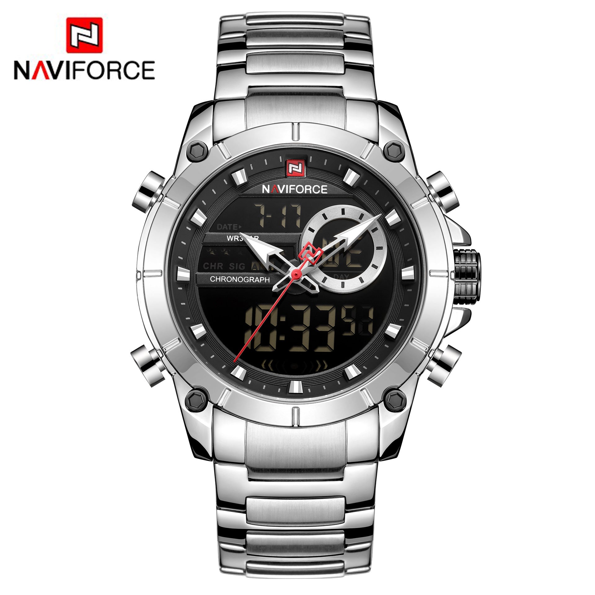 NAVIFORCE Lingxiang 9163 New Men&#039;s Watch Steel Band Date Business Casual Waterproof Pointer Quartz Watch