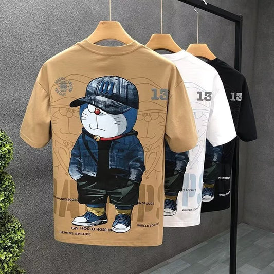 Youth Printed Men&#039;s Short Sleeve T-shirt Half Sleeve Summer Men&#039;s Handsome Fashion Brand Cartoon T-shirt Top Summer