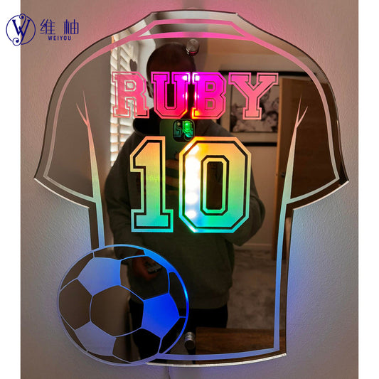 12-color Marquee Jersey Mirror Personalized DIY Name Football Jersey Number Bedroom Pendant