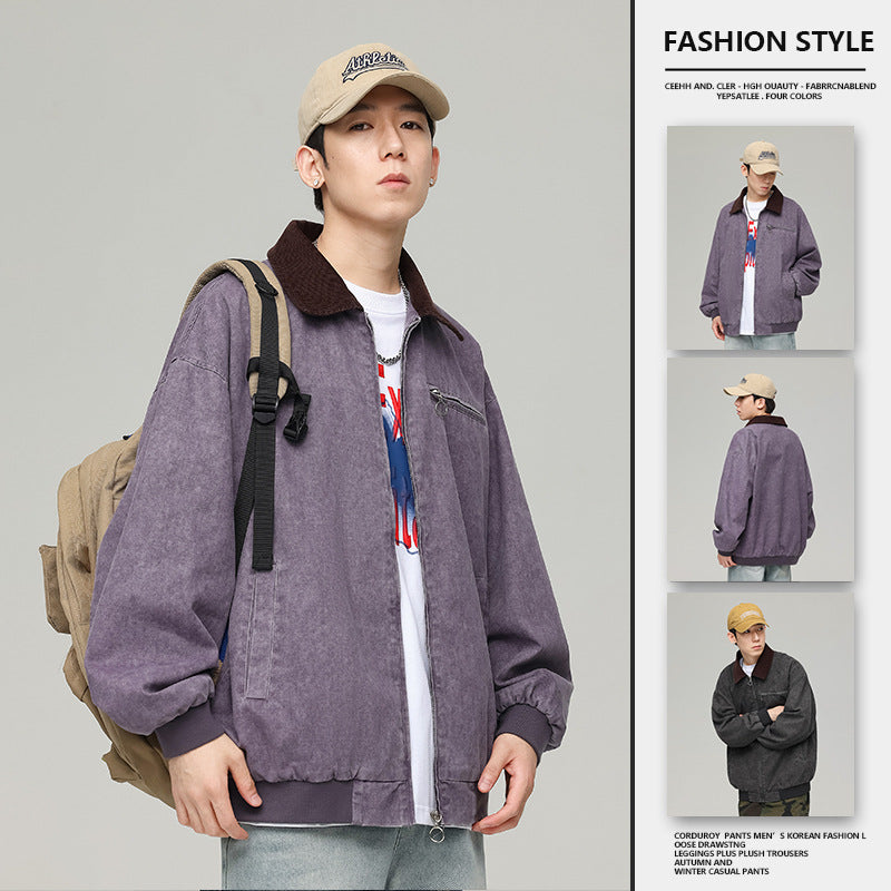 Japanese Men&#039;s Tooling Jacket Men&#039;s Autumn Vintage Mountain Lapel Top All-match Casual Jacket Men&#039;s Wear