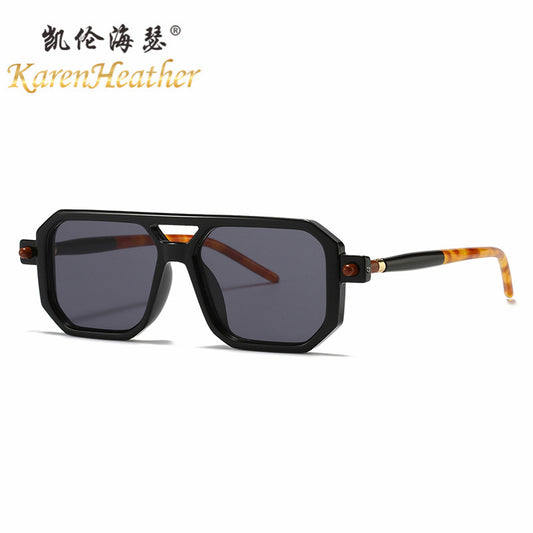 New Square Frame Fashion Sunglasses European And American Net Red Street Shooting Sunglasses Female Cross-border Trend INS Windproof Blue Light Glasses