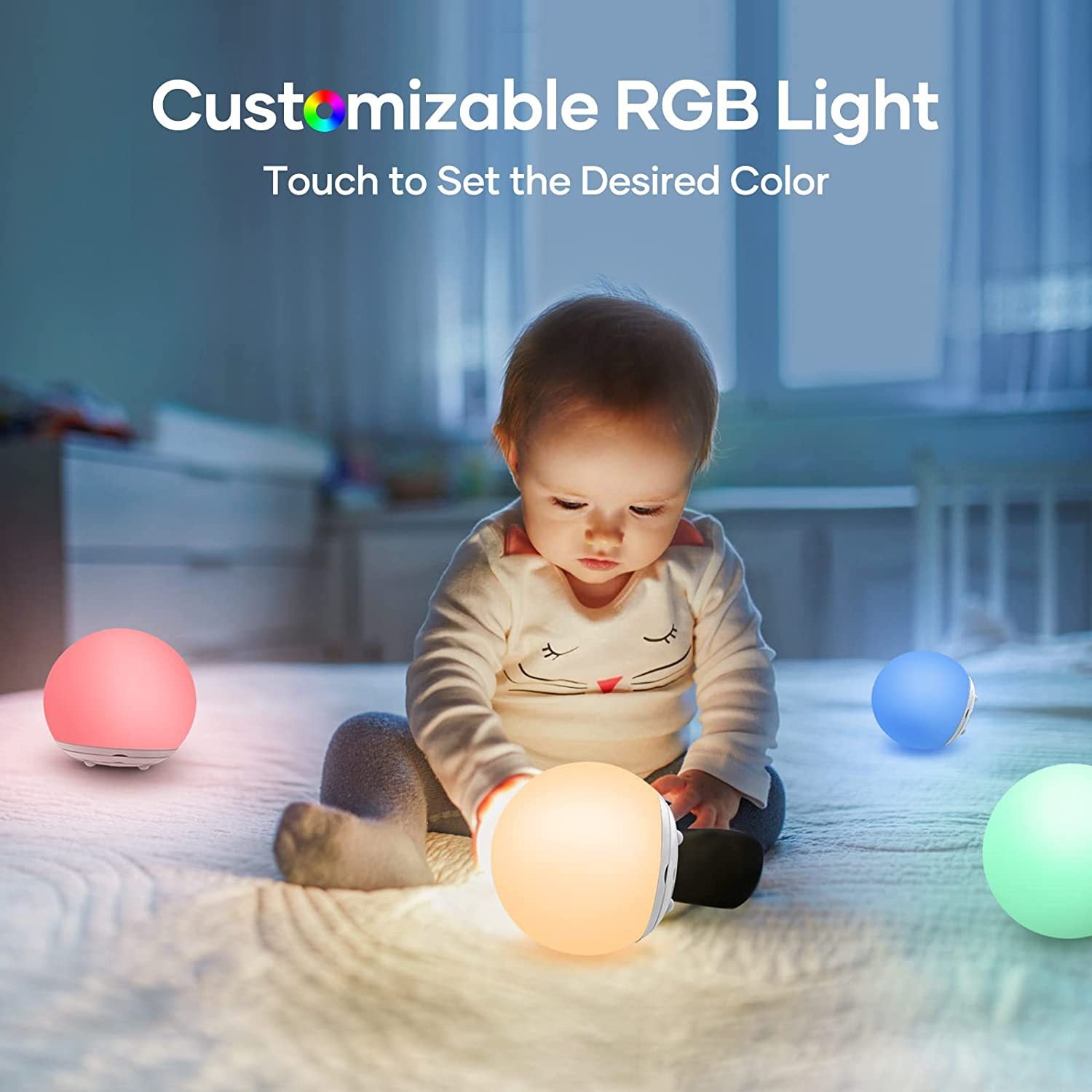 Security Silicone Protective Night Light Touch Dimming Atmosphere Light RGB Warm Light Indoor Night Light Coffee Shop Camping