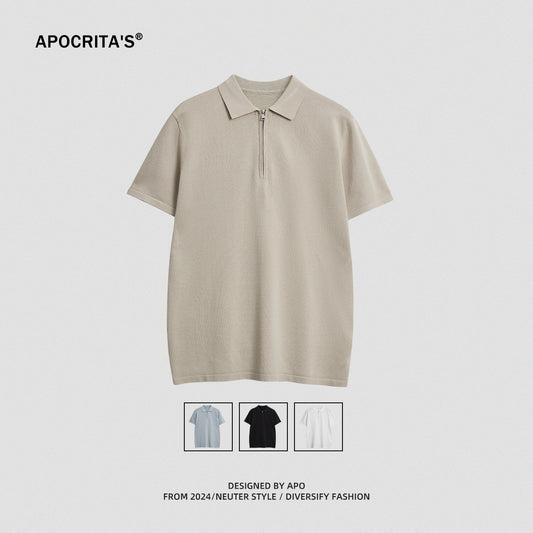 APO Men&#039;s | Men&#039;s POLO Shirt High Sense 2024 Summer New Solid Color Short Sleeve Loose POLO Men&#039;s T-Shirt