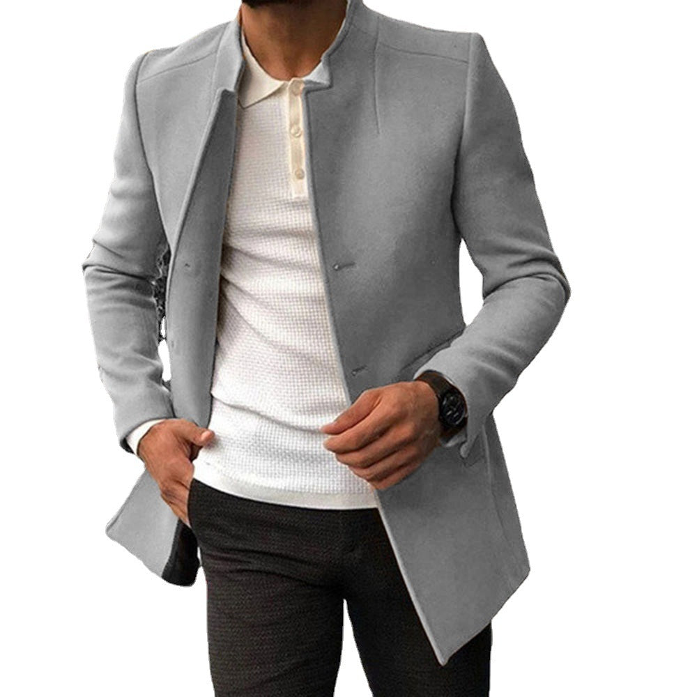 Men&#039;s Youth Suit Autumn New Trend Men&#039;s Solid Color Slim Fit Woolen Coat Manufacturers