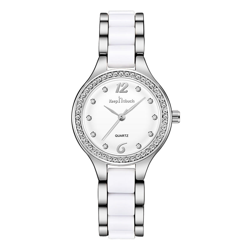 A Generation Of New Ceramic Ladies Watch Shaking Sound Explosion Quartz Watch Simple Waterproof Diamond Watch Female Wholesale