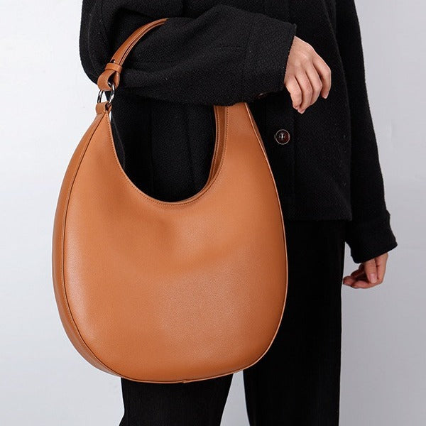 2024 New Women&#039;s Bag Underarm Crossbody Bag Niche Design Crescent Bag Large Capacity Genuine Leather Women&#039;s Bag Lazy Style