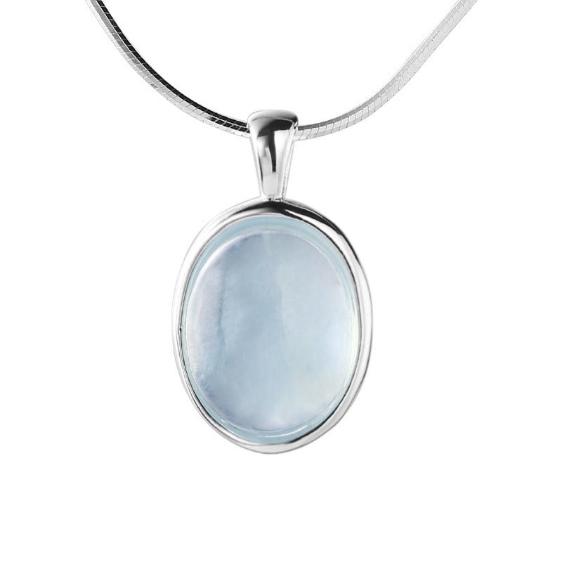 Natural Aquamarine Moonstone Women&#039;s Necklace