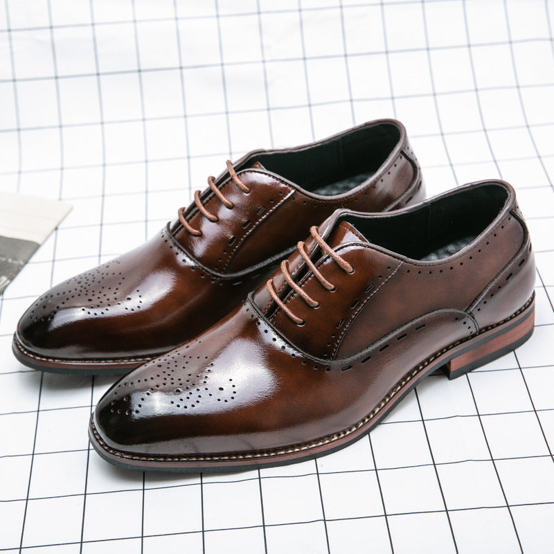 Business Casual Shoe Leather Retro Gentleman