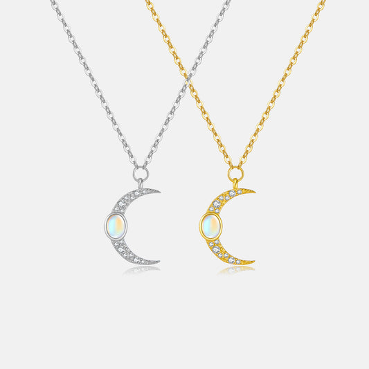 S925 Sterling Silver Moon Necklace Necklace