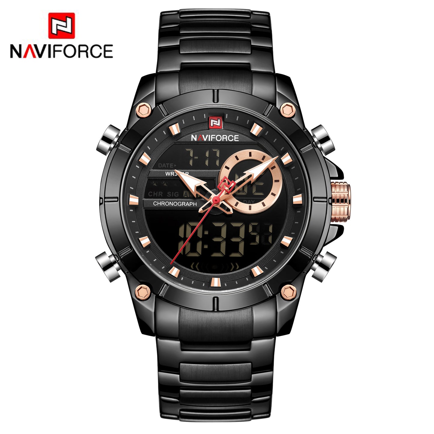 NAVIFORCE Lingxiang 9163 New Men&#039;s Watch Steel Band Date Business Casual Waterproof Pointer Quartz Watch