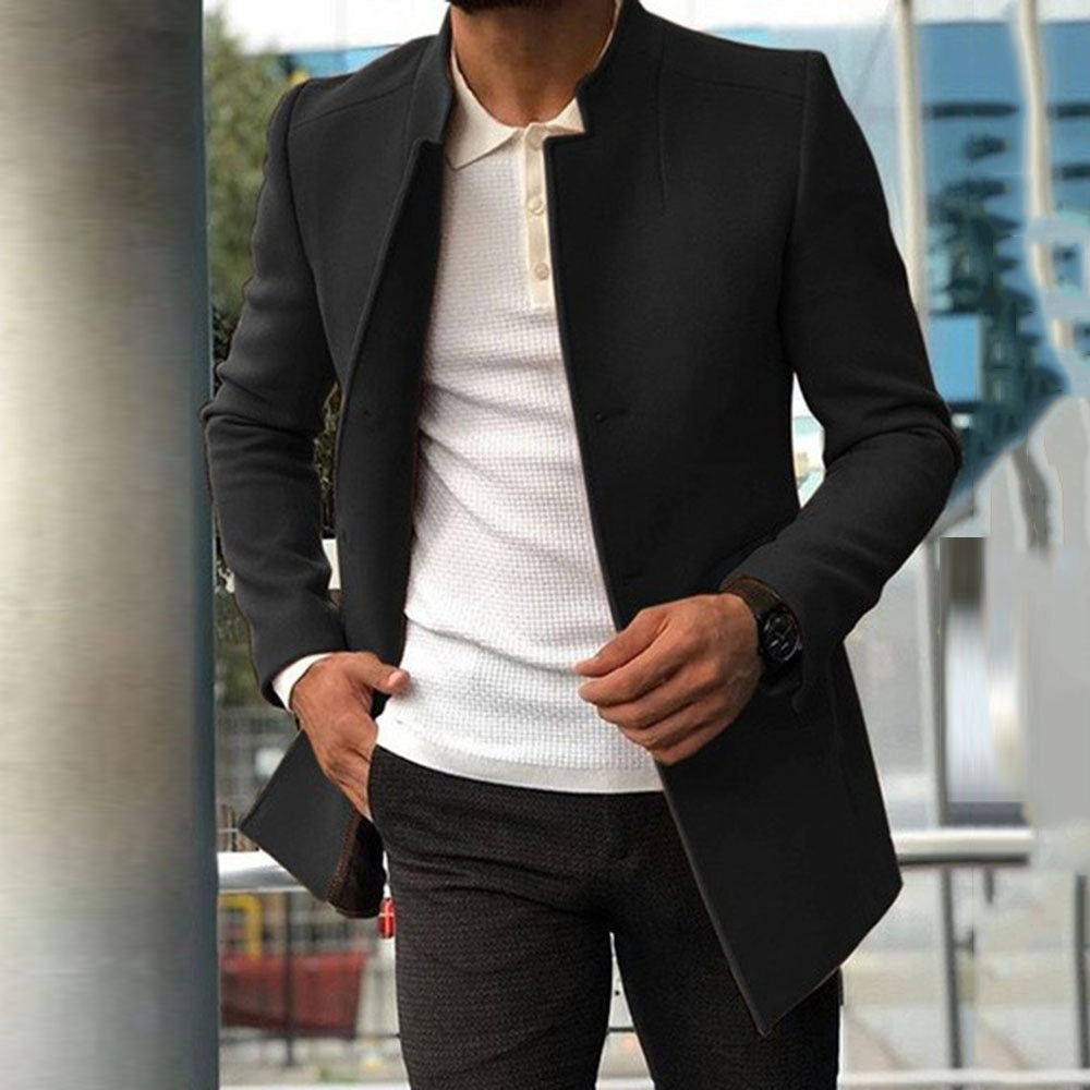 Men&#039;s Youth Suit Autumn New Trend Men&#039;s Solid Color Slim Fit Woolen Coat Manufacturers