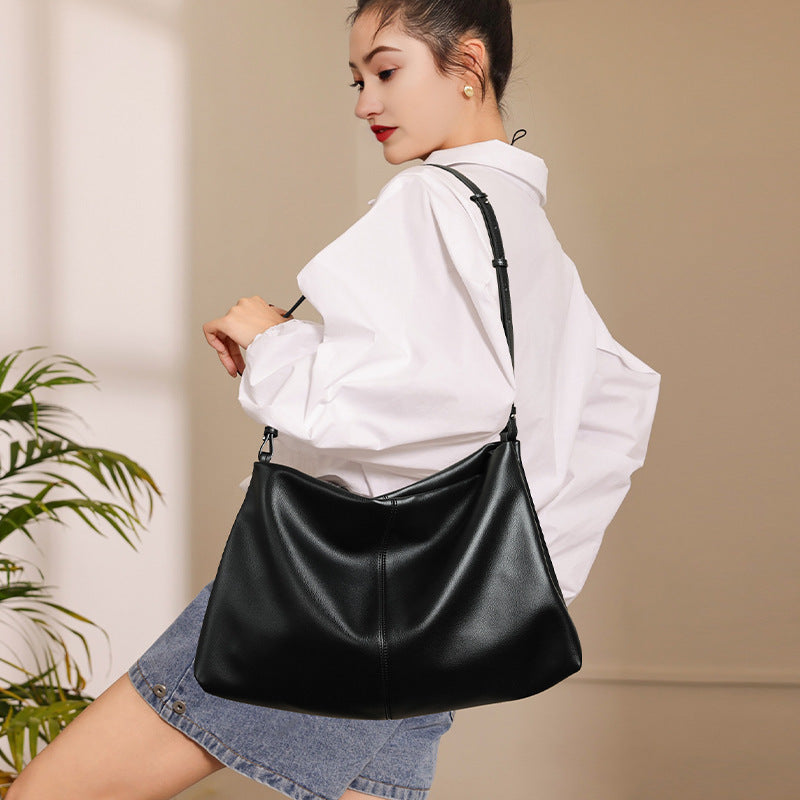 Autumn And Winter Fashion Kite Wandering Underarm Tote Bag Lazy Style Large Capacity Soft Cowhide All-match Shoulder Handbag