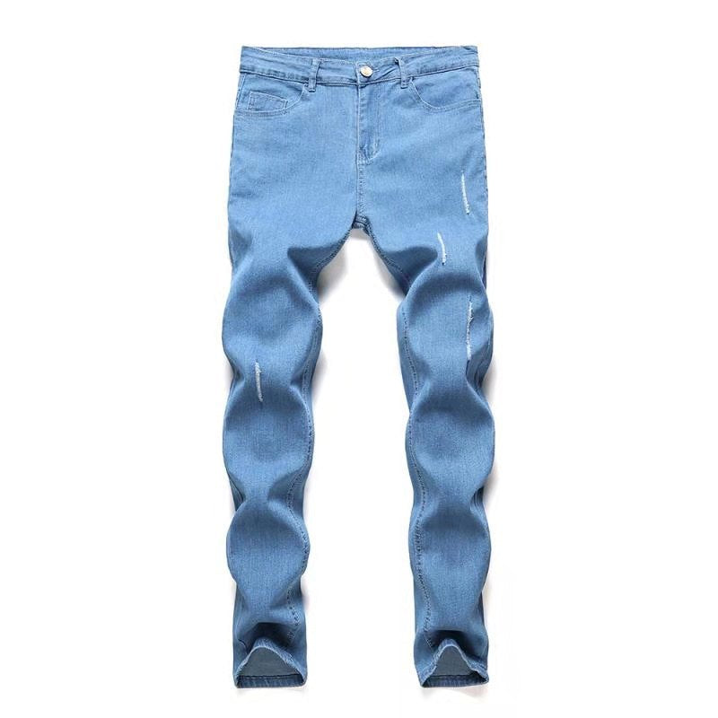 Foreign Trade High Quality Men&#039;s Rubbed Feet Stretch Jeans Amazon Skinny Jeans Men&#039;s Jeans