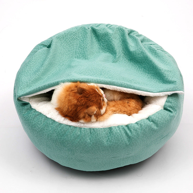 Cat Bed Four Seasons Creative Pet Nest Cat Mat Cover Blanket Integrated Shell Shape Soft And Comfortable Plush Cat Nest Pet Mat