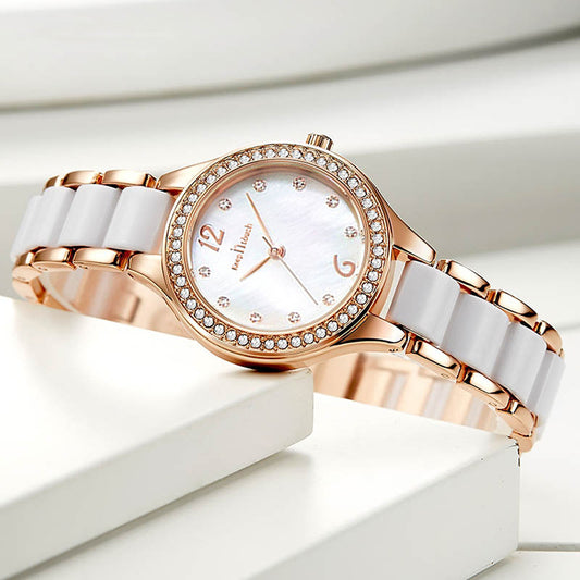 A Generation Of New Ceramic Ladies Watch Shaking Sound Explosion Quartz Watch Simple Waterproof Diamond Watch Female Wholesale