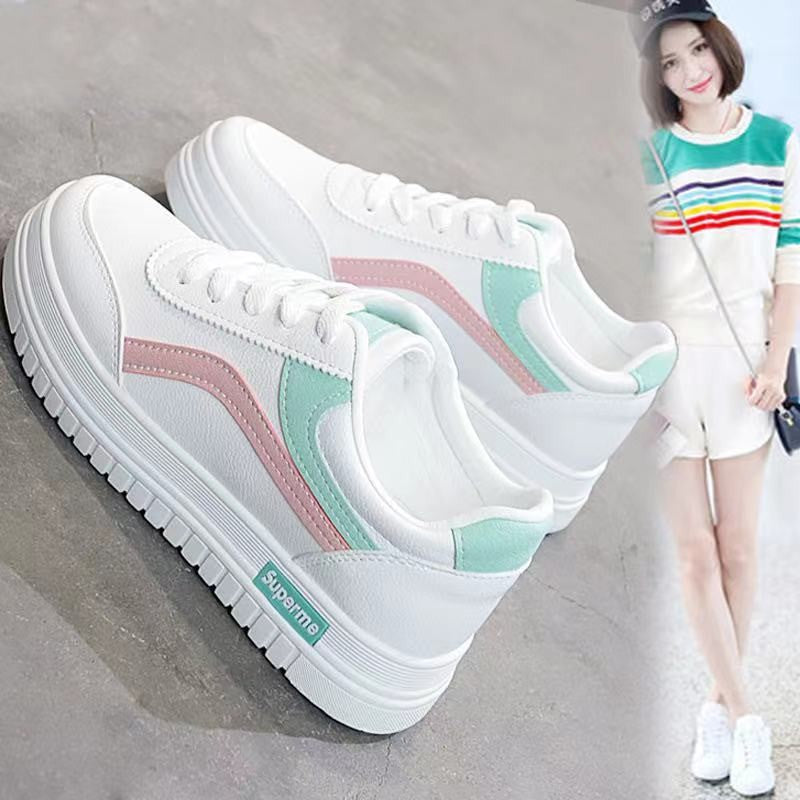 New Summer New White Shoes Spring And Autumn Versatile Shoes Thick Bottom Street Shooting Flat Shoes Korean Style