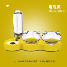 Pet Bowl  Plastic Dog Bowl Double Bowl Automatic Drinking Anti-Tipping Food Basin Pet Bowl