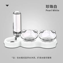 Pet Bowl  Plastic Dog Bowl Double Bowl Automatic Drinking Anti-Tipping Food Basin Pet Bowl