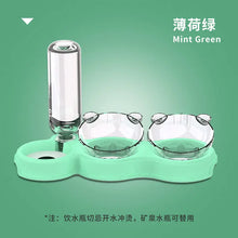 Pet Bowl  Plastic Dog Bowl Double Bowl Automatic Drinking Anti-Tipping Food Basin Pet Bowl