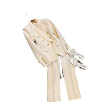 Plus Size Women's French Suit Women's Autumn 2022 New Style Thin Suit Jacket Casual Pants Two-piece Set