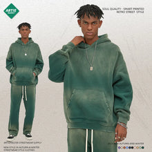 Solid Color Blank Fleece-lined Thickened 360g Spray Dye Old Hooded Men's Wear