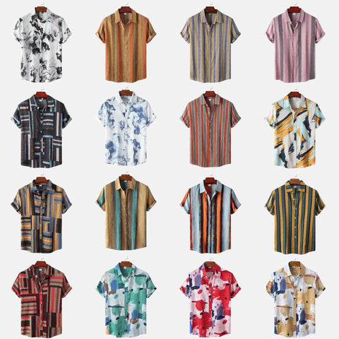 Summer Hawaiian Style Casual Printed Men's ShirtMen'sPrintedShortSleeveS