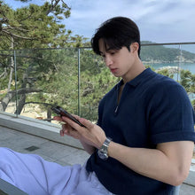 Texted Sweater Men's Short-sleeved Summer Breathable Korean-style All-match Fashionable