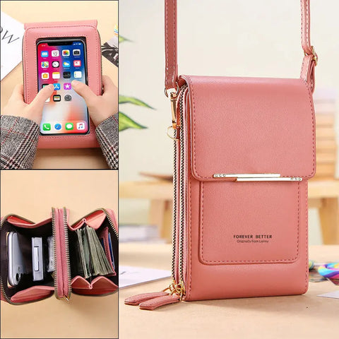Touch Screen Phone Bag Women's Small Crossbody Cute Small Bag For Mobile Phone Fashion Key Coin Bag Vertical