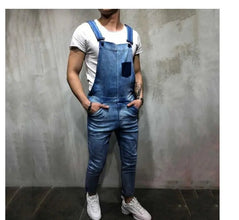 Wish Fashion Men's Strap Denim Pants Ripped Jeans Trousers Popular Popular Work Clothes