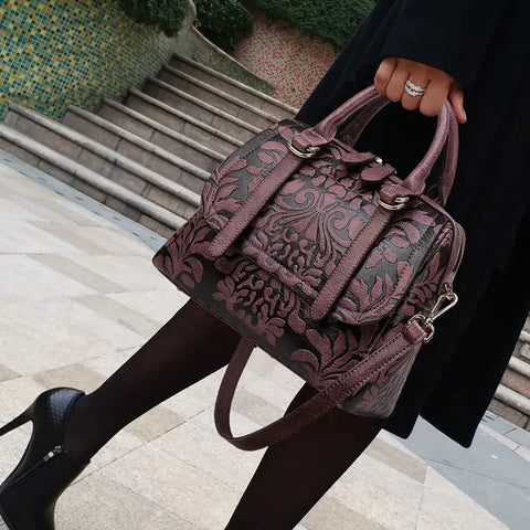 Women's Bag Vintage Printed Women's Bag 2022 New Fashion Large Bag Women's Large Capacity Shoulder Hand Crossbody Bag