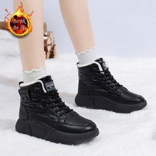 Women's Big Cotton Shoes 2024 Winter New Fleece-lined All-match Female Students Tide Warm Thick-soled Casual Snow Boots 6022