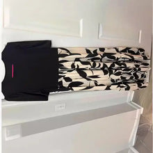 Women's Spring And Summer Clothes Explosions Flower Printing Crewneck Dress Elegant Dress