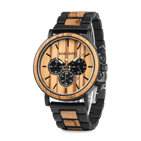 Wooden Men Watches Relogio Masculino Top Brand Luxury Stylish Chronograph Military Watch A Great Gift