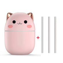 Cute Cat USB Air Humidifier – Ultra-Silent Aromatherapy Diffuser with LED Mist for Home, Office & Car